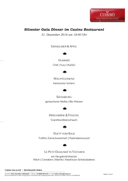 Silvestermenü 2016_Gala Restaurant