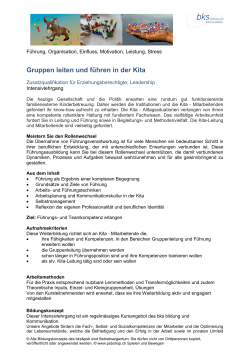 Gruppenleiterin, Gruppenleiter Kurs