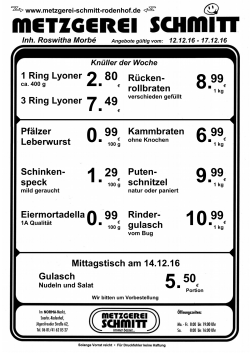 1 Ring Lyoner Rücken- rollbraten Pfälzer Leberwurst Kammbraten