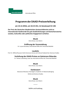 Programm der DAAD-Preisverleihung