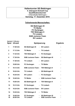 Hallenturnier SG Bettringen
