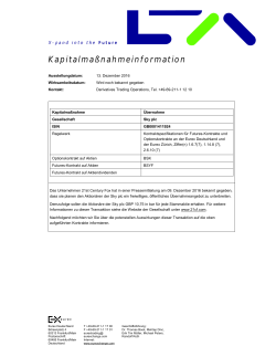 Kapitalmaßnahmeinformation