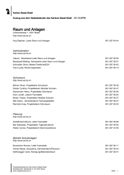 Raum und Anlagen - Kanton Basel