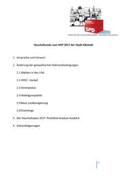 Haushaltsrede SPD