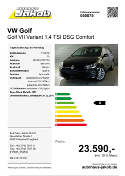 VW Golf - Autohaus Jakob GmbH