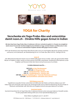 YOGA for Charity - YOYO balance your life