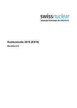 Kostenstudie 2016 (KS16) - Stilllegungsfonds für Kernanlagen und