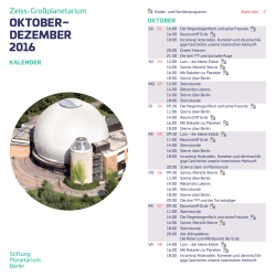 Kalender Okt–Dez 2016 - Stiftung Planetarium Berlin