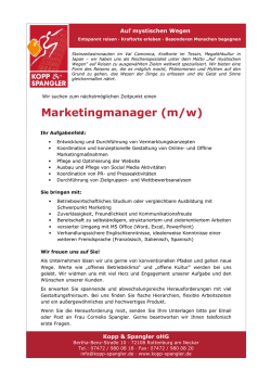 Marketingmanager (m/w)