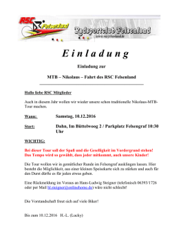 Infos zur NIkolaus-Tour 2016 - hier klicken! - RSC