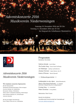 Adventskonzerte 2016 Musikverein Niederweningen
