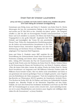 Dream-Team der Schweizer Luxushotellerie