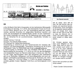 die Woche 50_1 - Herzlich Willkommen in der Pfarrei Deutschland