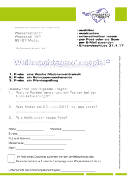 Weihnachtsgewinnspiel