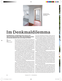 Im Denkmaldilemma - matti ragaz hitz architekten ag