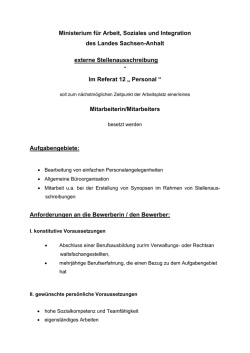 Ministerium für Arbeit, Soziales und Integration, Stellenausschreibung