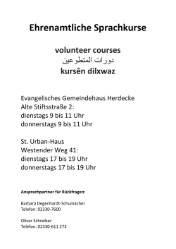 Ehrenamtliche Sprachkurse