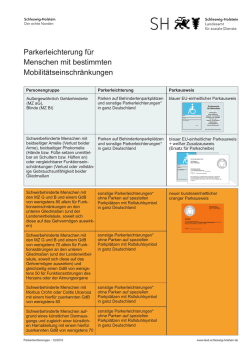 Informationsblatt "Parkerleichterung" - Schleswig