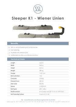 Sleeper K1 - Wiener Linien - SSL – Schwellenwerk und