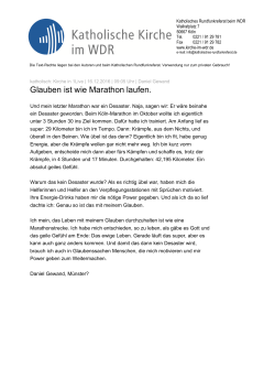 Glauben ist wie Marathon laufen.
