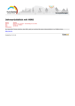 Jahresr&uuml;ckblick mit VERI