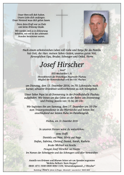 Josef Hirscher - Bestattung Sterzl