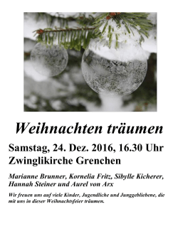 Flyer Kinderweihnachten 2016 - ref. Kirchgemeinde Grenchen
