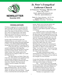 December Newsletter - St. Peters Lutheran Church
