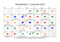 Mondkalender für den Dezember 2016