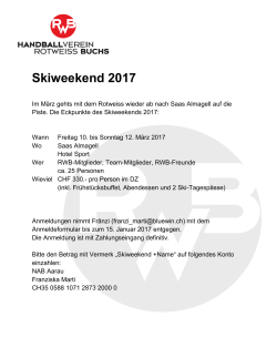 Skiweekend 2017 - Handballverein Rotweiss Buchs
