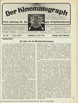 Der Kinematograph, Jg. 1914, Nr. 395 / Quelle: Deutsches Filminstitut