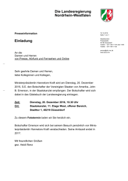 Die Landesregierung Nordrhein-Westfalen Einladung