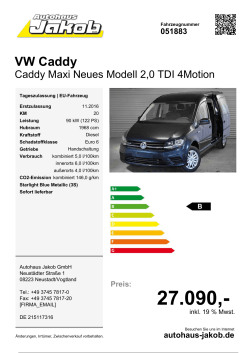 VW Caddy - Autohaus Jakob GmbH