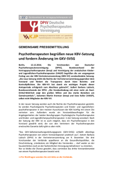 Psychotherapeuten begr&uuml;&szlig;en neue KBV