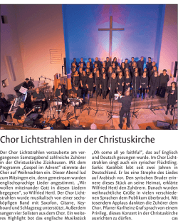 Chor Lichtstrahlen in der Christuskirche