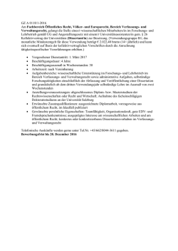 Dissertant/in Fachbereich &Ouml;ffentliches Recht, Bereich Verfassungs