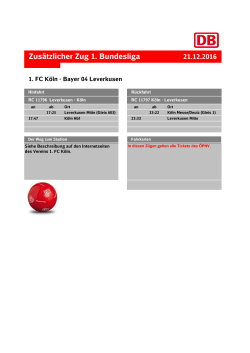 21-12-2016 Zusätzlicher Zug Erste Bundesliga Bayer 04