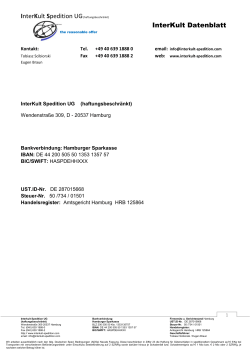 IK Datenblatt - Interkult Spedition