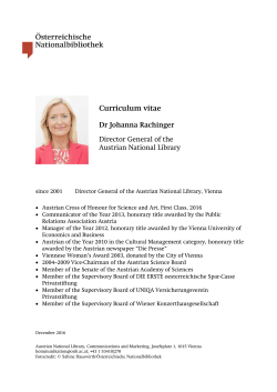 Curriculum Vitae - Österreichische Nationalbibliothek