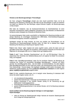 Hinweise zu den Bewerbungsunterlagen / Personalbogen Der