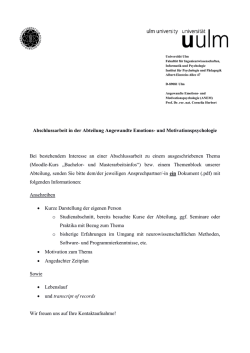Informationen zur Abschlussarbeit