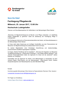 Fachtagung Pflegeberufe 25. Januar 2017 Hochschule Ludwigshafen