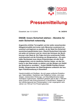 DStGB-Pressemitteilung "Innere Sicherheit st&auml;rken"