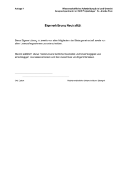 Eigenerkl&auml;rung Neutralit&auml;t