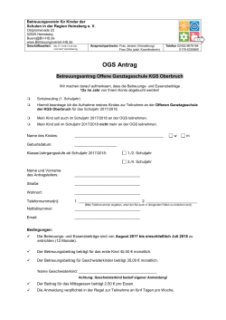 OGS Antrag - Betreuungsverein Heinsberg