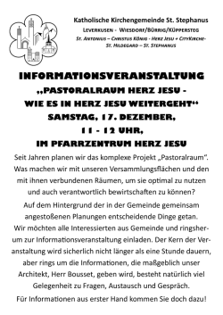 Informationsveranstaltung zum Pastoralraum