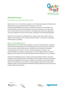 Informationen zu Modellkommunen