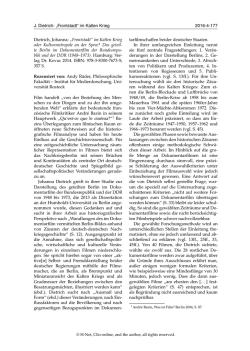 J. Dietrich: &bdquo;Frontstadt&ldquo; im Kalten Krieg 2016-4-177 - H-Soz-u-Kult