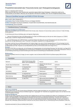 Produktinformationsblatt - Deutsche Bank - X