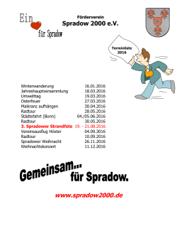 Terminliste 2016 - Förderverein Spradow 2000 eV